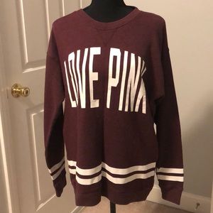 Maroon VS Pink Crew Neck Sweatshirt